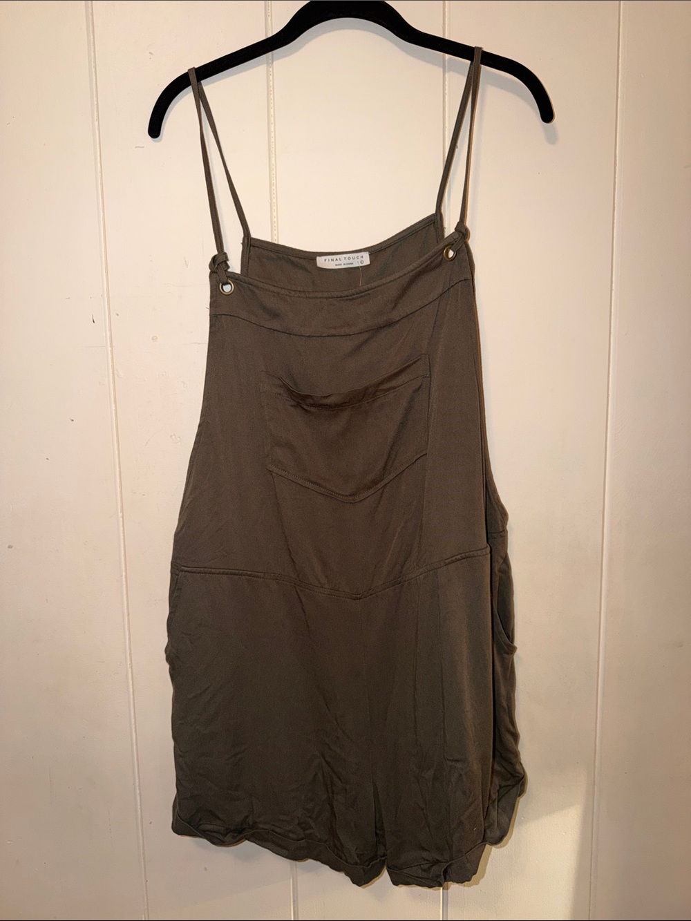 Final Touch Olive Green Romper with pockets